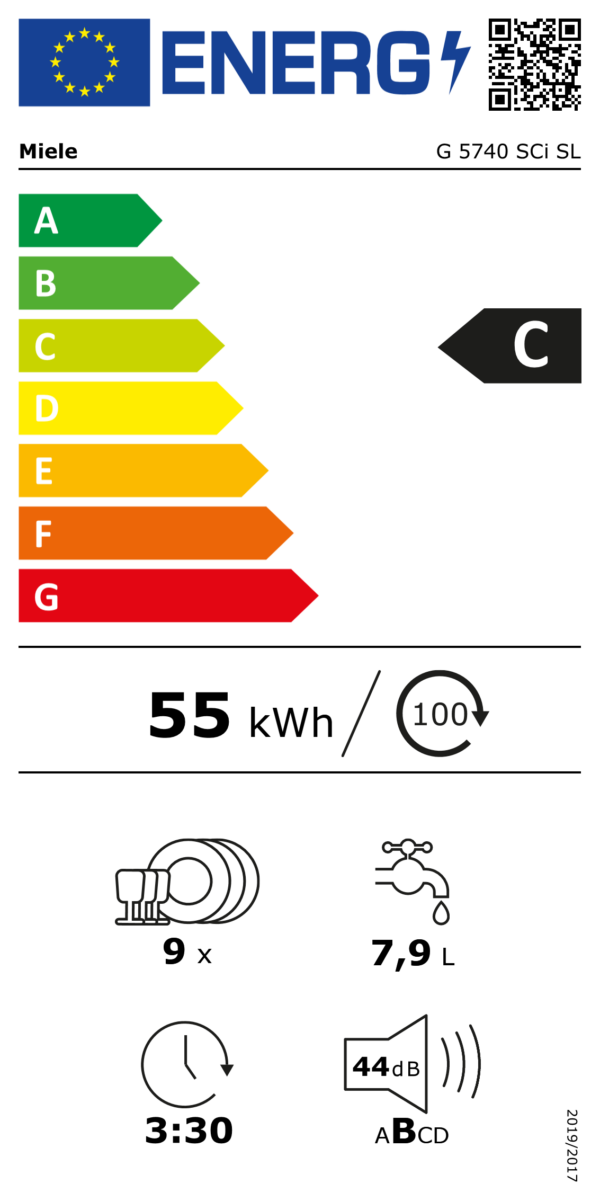 Miele G 5740 SCi SL Geïntegreerde vaatwassers 45 cm  Vaatwasser